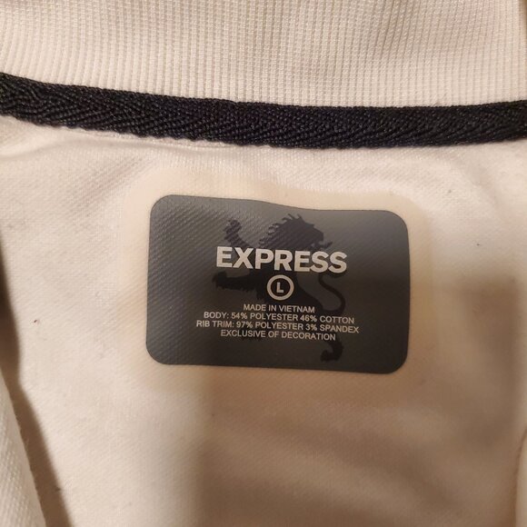 Express White Full Zip Track Jacket Mens Large - Picture 4 of 10